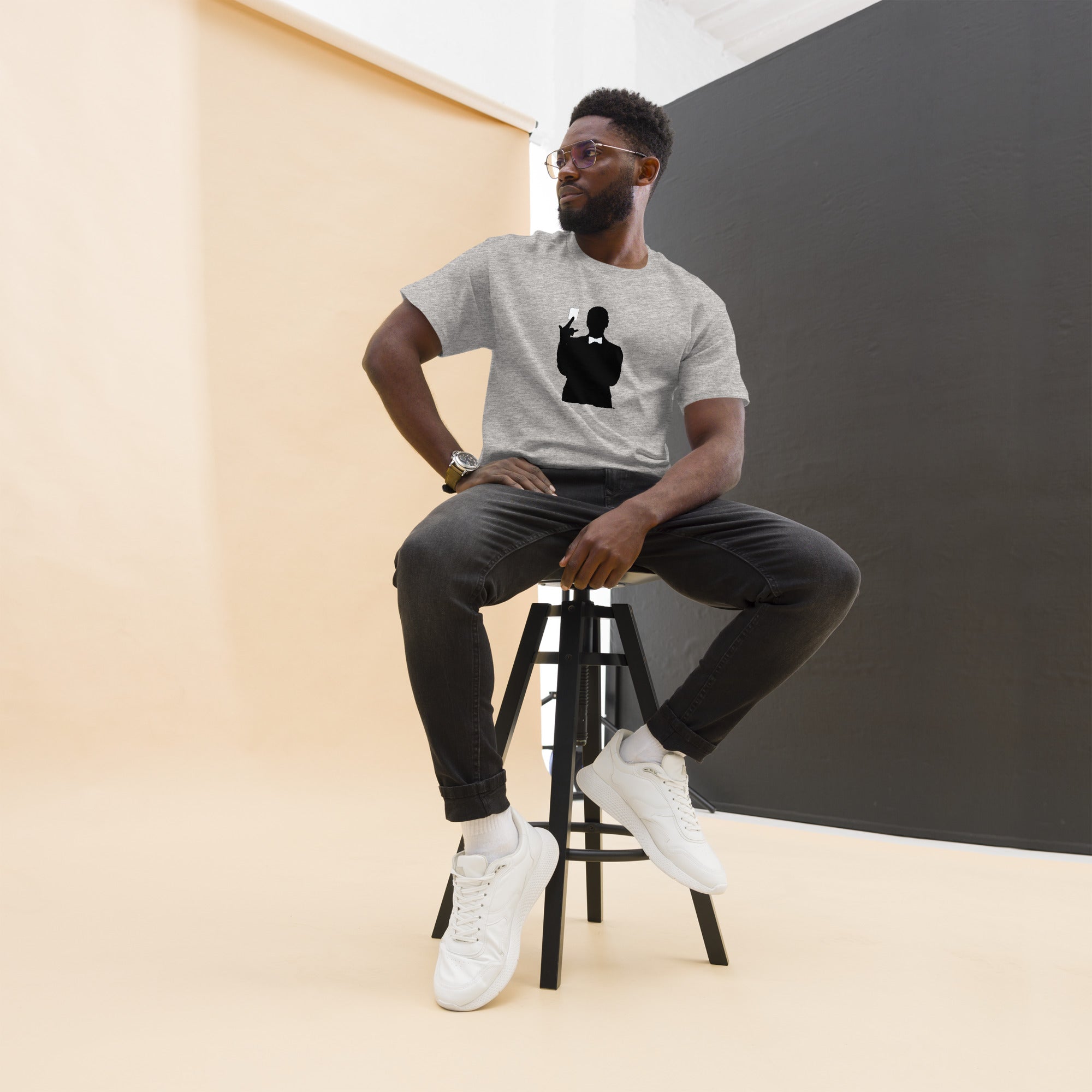 "Exactly How It's `Posed to Be" Men's Silhouette Logo T-Shirt