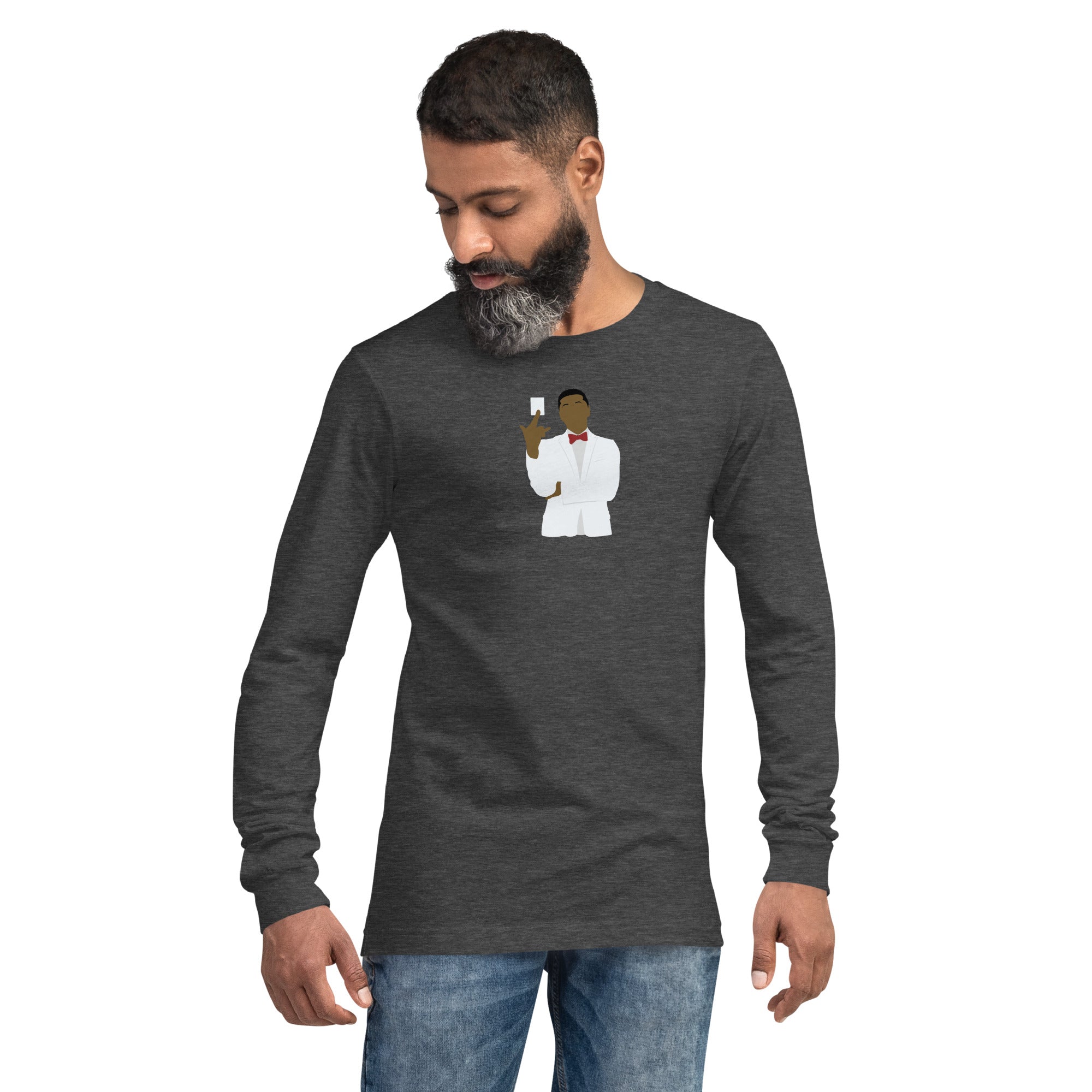 "Exactly How It's `Posed to Be" Small Logo Unisex Long Sleeve T-Shirt